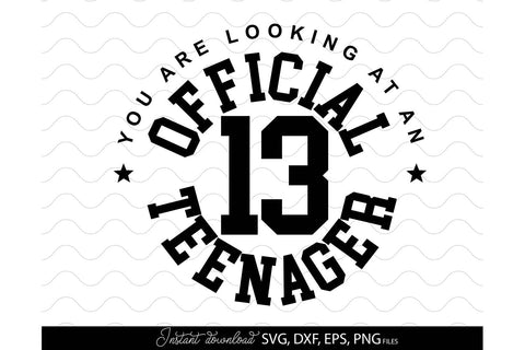 Official Teenager 13th SVG | 13th Birthday Shirt SVG | Happy 13th Birthday SVG March Design Studio 