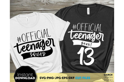 Official Teenager Shirt | Birthday Official Teenager Squad | 13th Birthday Squad SVG SVG March Design Studio 