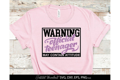 Official Teenager SVG | 13th Birthday Sublimation Shirt | Warning Official Teenager SVG March Design Studio 