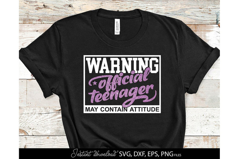 Official Teenager SVG | 13th Birthday Sublimation Shirt | Warning Official Teenager SVG March Design Studio 