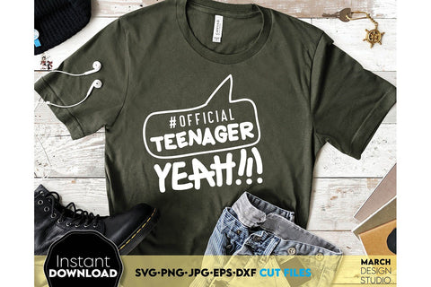 Official Teenager SVG | Teenager Birthday Shirt SVG | Teenager Birthday Party SVG SVG March Design Studio 