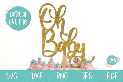 Oh Baby Cake Topper svg | Baby Shower Cake Topper SVG OyoyStudioDigitals 