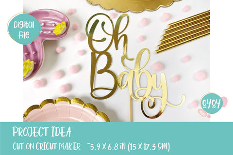 Oh Baby Cake Topper svg | Baby Shower Cake Topper SVG OyoyStudioDigitals 