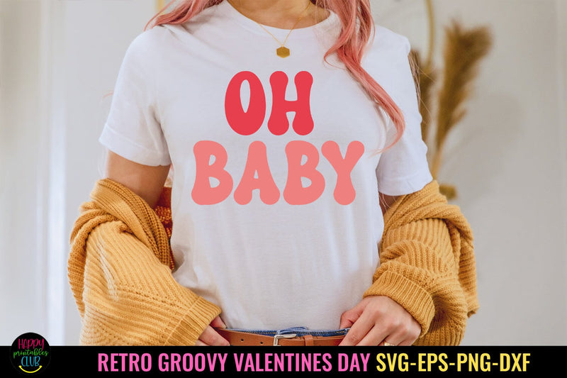 Oh Baby Valentine SVG I Groovy Valentines Day SVG SVG Happy Printables Club 
