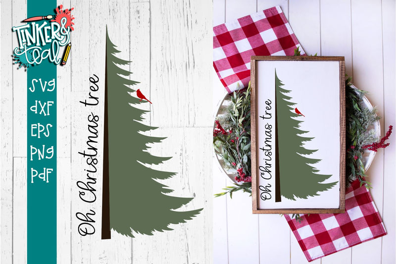 Oh Christmas Tree Cardinal SVG SVG Tinker & Teal 