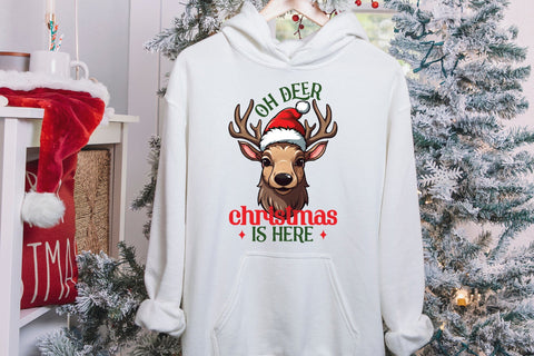 Oh Deer Christmas is Here PNG Sublimation Sublimation CraftLabSVG 