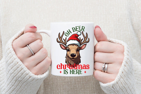 Oh Deer Christmas is Here PNG Sublimation Sublimation CraftLabSVG 