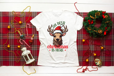 Oh Deer Christmas is Here PNG Sublimation Sublimation CraftLabSVG 