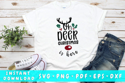 Oh Deer Christmas Is Here SVG SVG HappyDesignStudio 