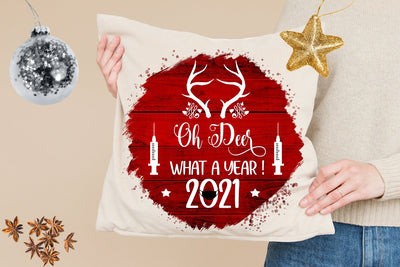 Oh Deer Christmas Ornament Sublimation- Pandemic Ornament Sublimation Happy Printables Club 