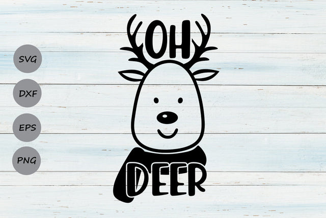 Oh Deer| Christmas Reindeer SVG Cutting Files. SVG CosmosFineArt 