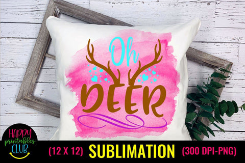 Oh Deer-Christmas Sublimation Design Ideas- Sublimation Sublimation Happy Printables Club 