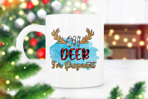 Oh Deer I'm Pregnant Christmas Ornament I Holiday Ornament Sublimation Happy Printables Club 