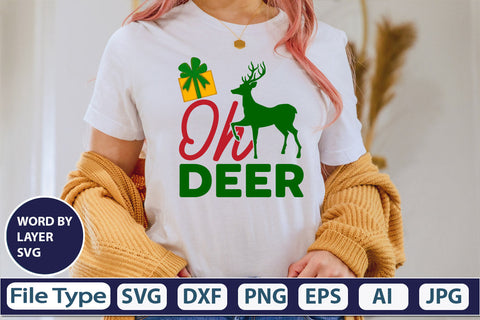 Oh Deer SVG Cut File SVGs,quotes-and-sayings,food-drink mini-bundles,print-cut,on-sale Clipart Clip Art Sublimation or Vinyl Shirt Design SVG DesignPlante 503 