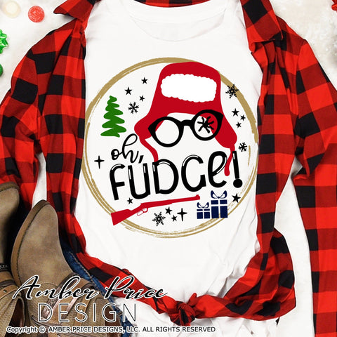 Oh, Fudge! Ralphie themed Christmas SVG PNG DXF SVG Amber Price Design 