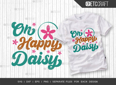 Oh Happy Daisy SVG Cut File, Vacation Svg, Spring Flowers Svg, Spring Svg, Flowers Svg, Hello Spring Svg, Spring Sayings, Spring Quotes, Typography Design, SVG ETC Craft 