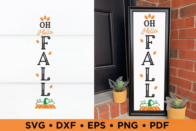Oh Hello Fall SVG, Fall Porch Sign SVG SVG CraftLabSVG 