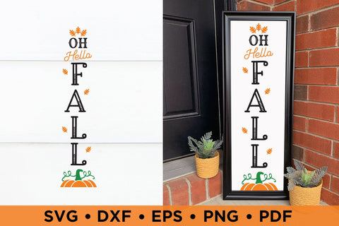 Oh Hello Fall SVG, Fall Porch Sign SVG SVG CraftLabSVG 