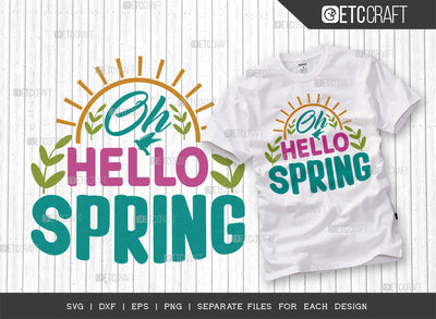 Oh Hello Spring SVG Cut File | Birds Svg | Sun Svg | Flower Svg | Spring Svg | Hello Spring Svg | Dxf | Eps | Png | Tshirt Design SVG ETC Craft 