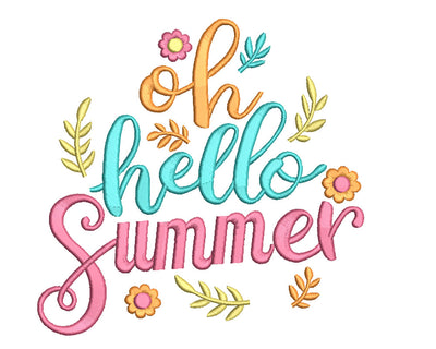 Oh Hello Summer Machine Embroidery Design Embroidery/Applique DESIGNS Canada Embroidery 