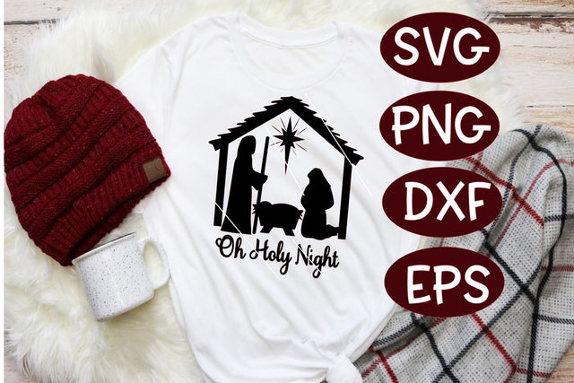Oh Holy Night - Baby Jesus - SVG DXF PNG EPS SVG On the Beach Boutique 