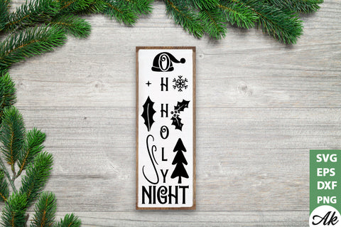 Oh holy night porch sign SVG SVG akazaddesign 