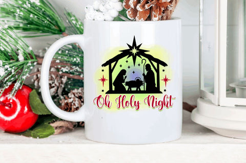 Oh holy night Sublimation PNG, Christmas Sublimation Design Sublimation Regulrcrative 