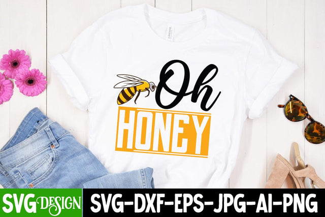 Oh Honey SVG cut File, Oh Honey SVG Design , Bee SVG Cut File SVG BlackCatsMedia 