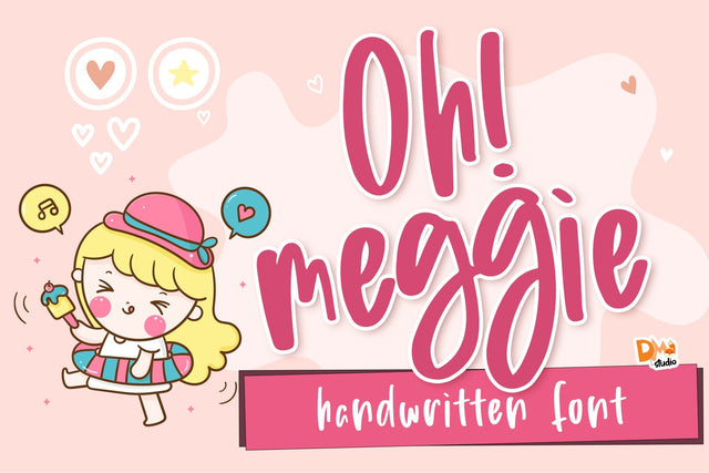 Oh! Meggie - Handwritten Font Font Dm Letter Studio 