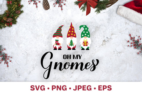 Oh my Gnomes. Funny Christmas quote. Cute holidays gnomes SVG LaBelezoka 