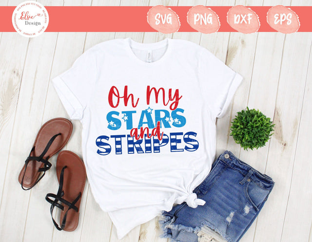 Oh My Stars And Stripes - SVG, PNG, DXF, EPS SVG Elsie Loves Design 