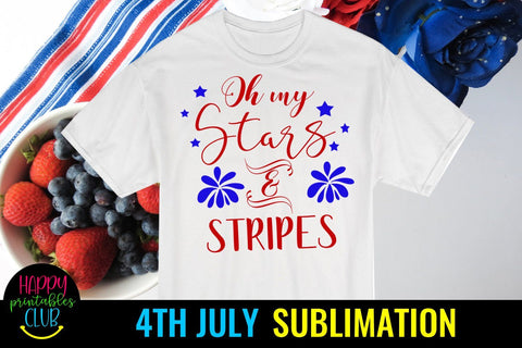 Oh My Stars Stripes 4th July Sublimation- July 4th Sublimation Sublimation Happy Printables Club 