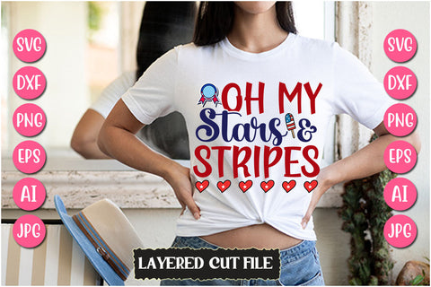 Oh My Stars & Stripes SVG Cut File SVG Newmockups 