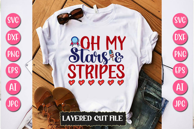 Oh My Stars & Stripes SVG Cut File SVG Newmockups 