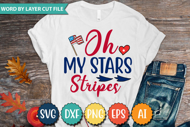 Oh My Stars Stripes SVG Cut File,SVGs,quotes-and-sayings,food-drink,mini-bundles,print-cut,on-sale,Clipart Clip Art Sublimation or Vinyl Shirt Design SVG DesignPlante 503 