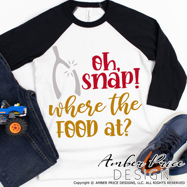 Oh Snap SVG | Funny Kid's Thanksgiving SVG PNG DXF | Cute Fall SVGs | Wishbone SVG SVG Amber Price Design 