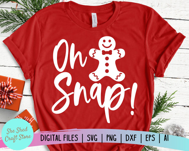 Oh Snap Svg, Gingerbread Man Svg, Christmas Svg SVG She Shed Craft Store 