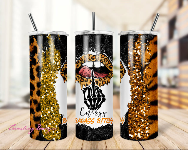 OH Yeah (Leapard Tongue Sparkle Lips) 20 oz Skinny Tumbler Sublimation Design Template Straight / Tapered Design Digital Download PNG Sublimation TrendingDesign 
