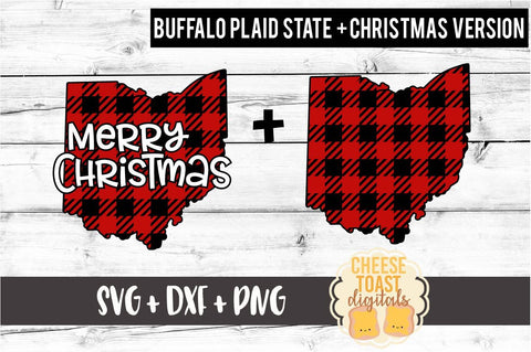 Ohio - Buffalo Plaid State - SVG PNG DXF Cut Files SVG Cheese Toast Digitals 