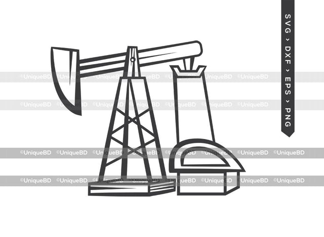 Oil Derrick Pump SVG Cut File | Oil Derrick Svg | Oil Rig Svg | Oil Pump Svg | Oil Well Svg | Dxf | Eps | Png | Silhouette | Cut File SVG ETC Craft 