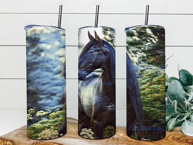 Oil paint Horse skinny tumbler design Sublimation 20oz Skinny Tumbler Sublimation Designs for Straight Tapered Tumbler Design - PNG Digital Download Sublimation iStyleDesign 