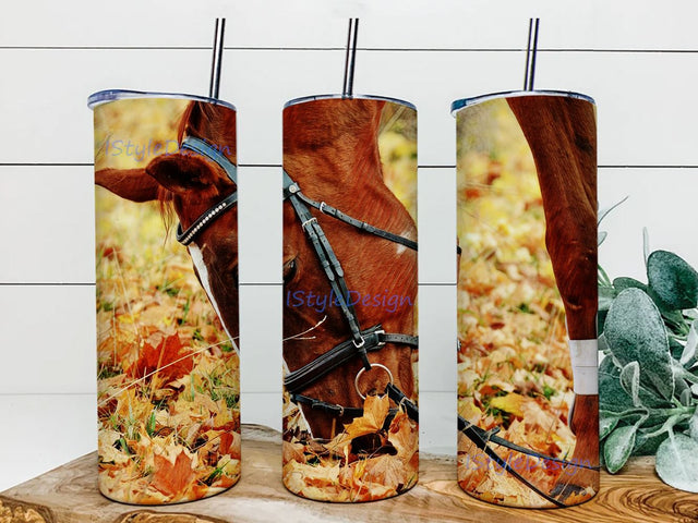 Oil paint Horse skinny tumbler design Sublimation 20oz Skinny Tumbler Sublimation Designs for Straight Tapered Tumbler Design - PNG Digital Download Sublimation iStyleDesign 