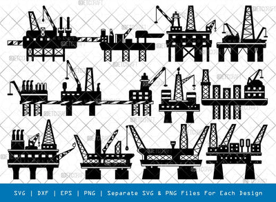 Oil Rig Silhouette, Oil Rig SVG, Oil Derrick Svg, Oil Well Svg, Oil Rig Bundle, SB00812 SVG ETC Craft 