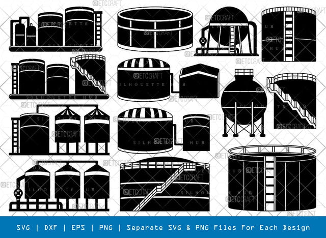 Oil Tank Storage Silhouette, Oil Tank Storage SVG, Oil Tanker Ship Svg, Oil Tanker Cargo Svg, Oil Tank Storage Bundle, SB00815 SVG ETC Craft 