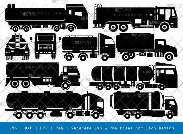 Oil Tank Truck Silhouette, Oil Tank Truck SVG, Oil Tanker Truck Svg, Oil Tank Truck Bundle, SB00816 SVG ETC Craft 