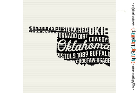 Oklahoma State design - Word Art SVG file SVG CleanCutCreative 