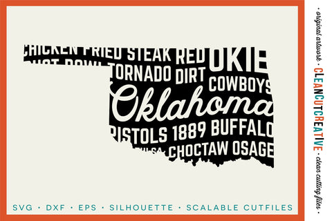 Oklahoma State design - Word Art SVG file SVG CleanCutCreative 