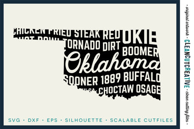 Oklahoma State design - Word Art SVG file SVG CleanCutCreative 