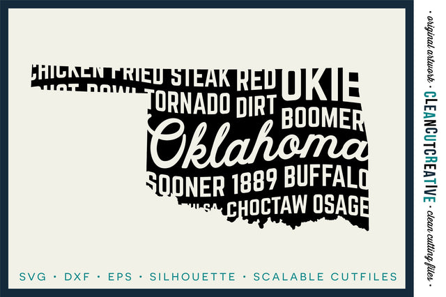 Oklahoma State design - Word Art SVG file SVG CleanCutCreative 
