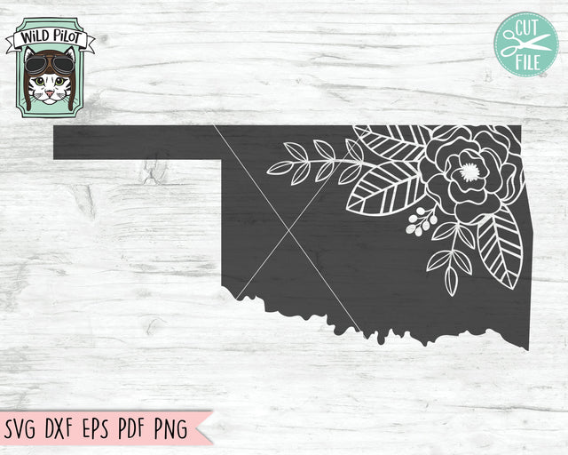 Oklahoma State Floral Silhouette SVG Cut File SVG Wild Pilot 